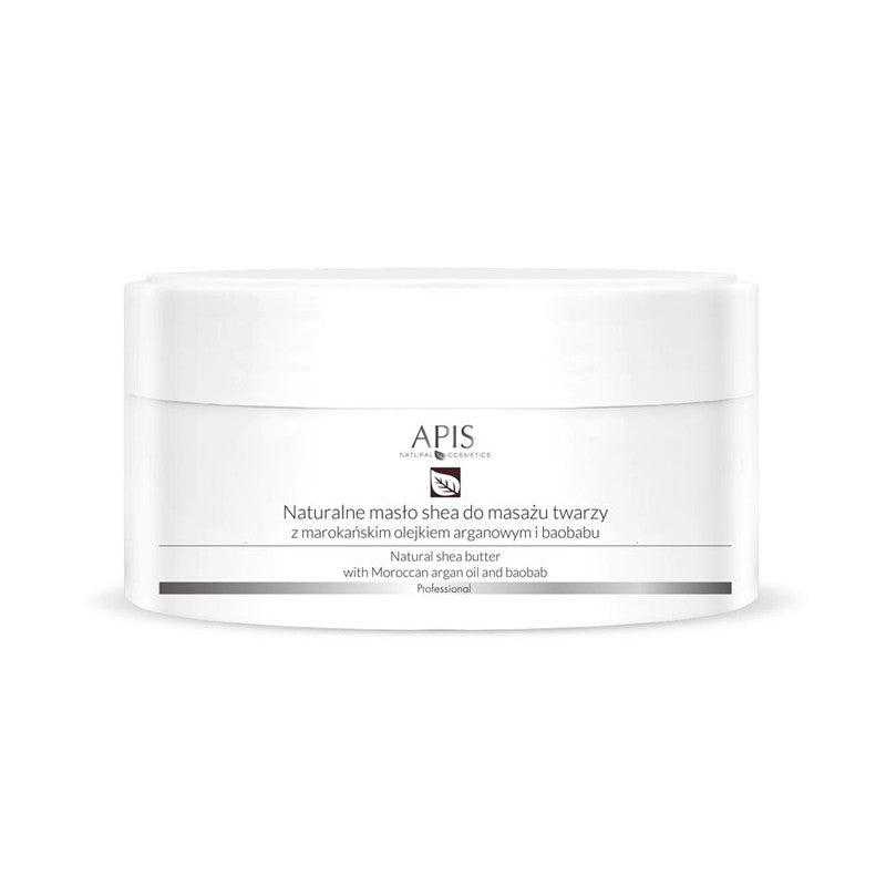 Burro Naturale Di Karitè Apis Con Olio Di Argan. Per Massaggio Viso 100G