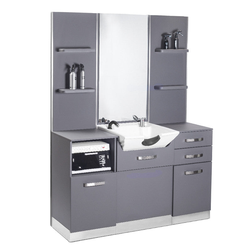 Gabbiano Consolle Parrucchiere Con Lavabo B085 Grigio