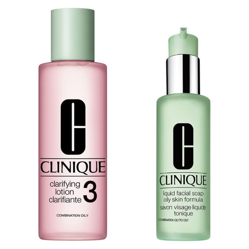 Clinique Clinique Set Lozione Chiarificante 3 + Sapone Viso Liquido Oleoso