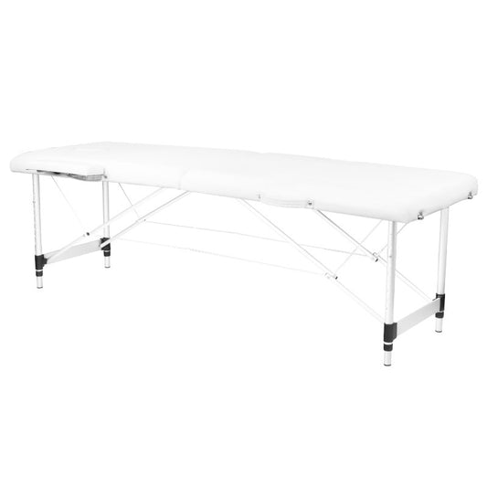 Lettino Da Massaggio Pieghevole In Alluminio A 2 Sezioni, Comfort, White