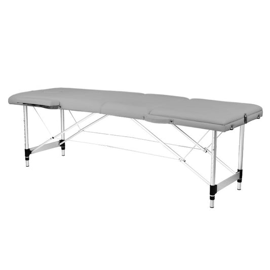 Lettino Da Massaggio Pieghevole Comfort In Alluminio A 3 Sezioni, Grey
