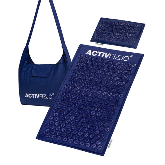 Activfizjo Tappetino Per Digitopressione Premium Blue Navy Con Cuscino