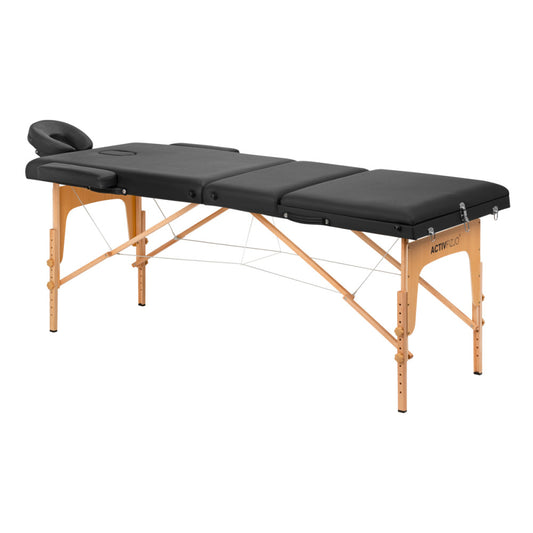 Lettino Da Massaggio Pieghevole In Legno Comfort Activfizjo Lux 3 Sezioni 190X70 Black