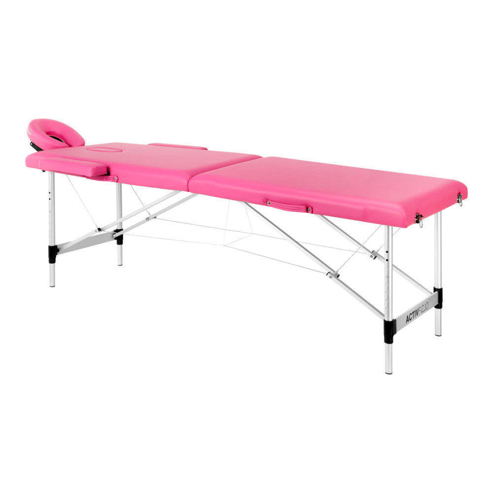 Lettino Da Massaggio Pieghevole In Alluminio Activ Fizjo Comfort 2 Segmenti Rosa