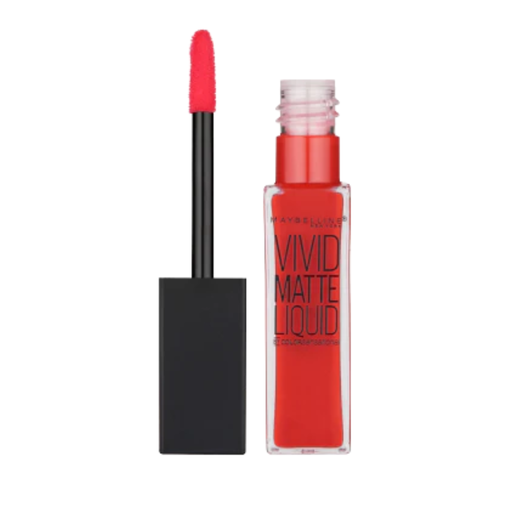Rossetto Liquido Vivid Matte Maybelline 35 Rebel Red