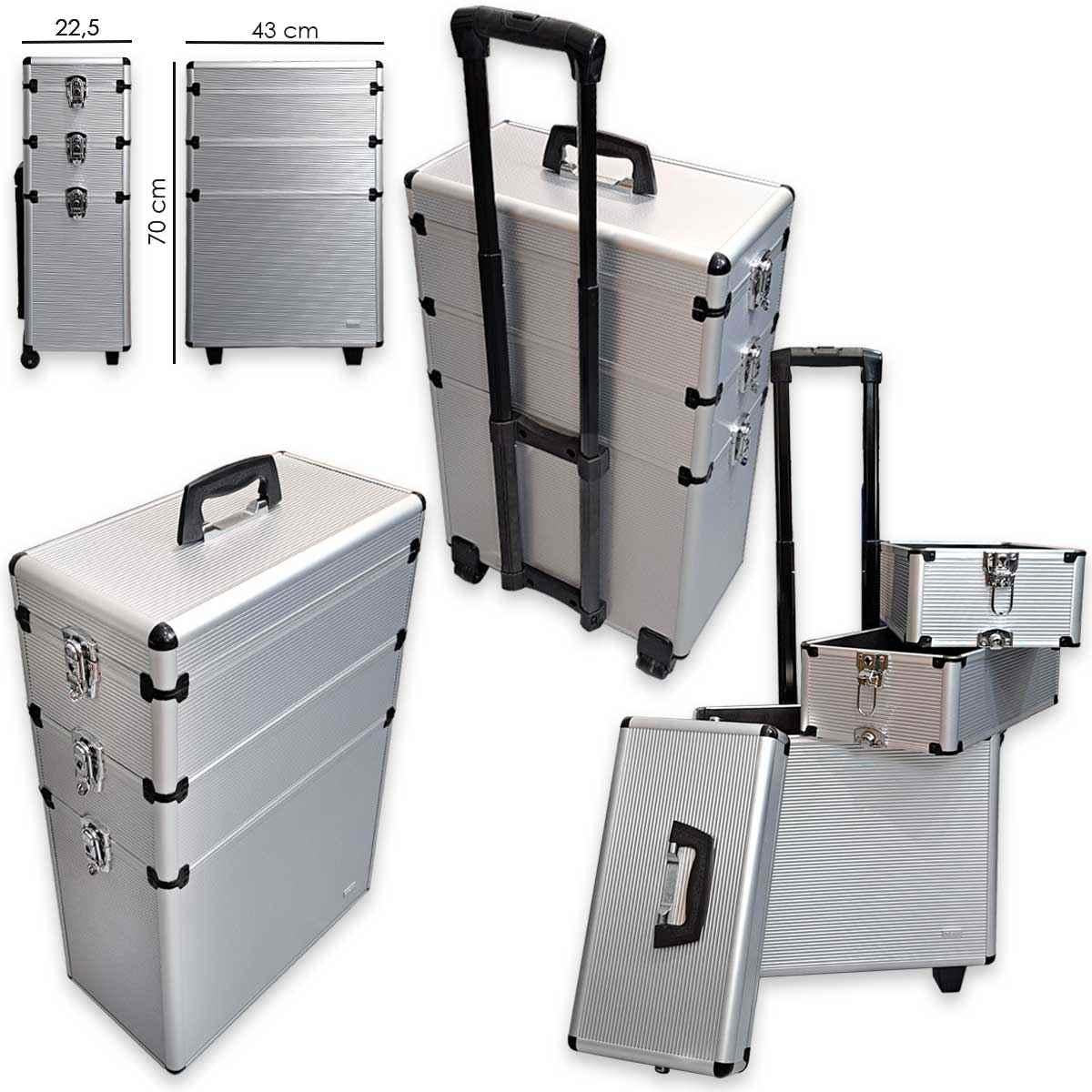 Obb trolley case alluminio 3 piani 70 x 43 x 22,5 cm