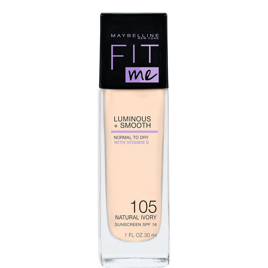 Maybelline Fit Me! Fondotinta Luminoso + Liscio SPF18 105 Avorio Naturale 30 ml