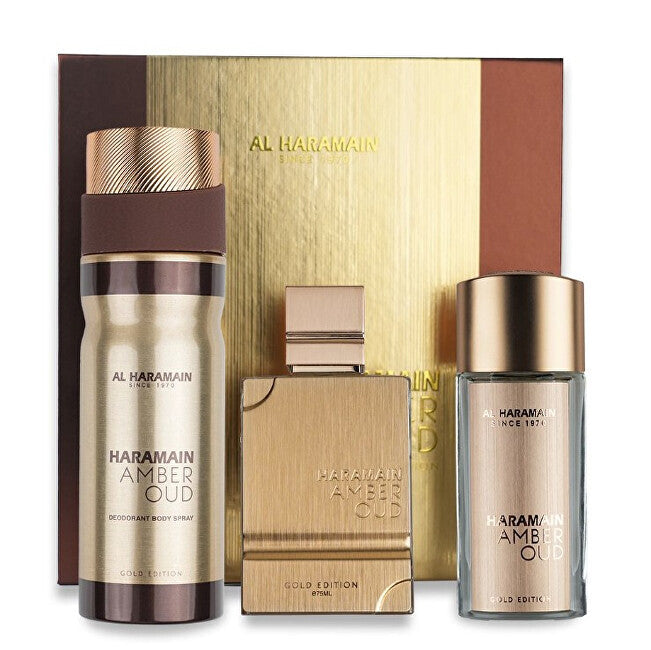 Amber Oud Gold Edition - EDP 75 ml + EDP 30 ml + body veil 250 ml
