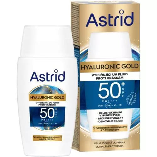 Astrid Astrid Fluido viso quotidiano riempitivo SPF 50 Hyaluronic Gold  50 ml