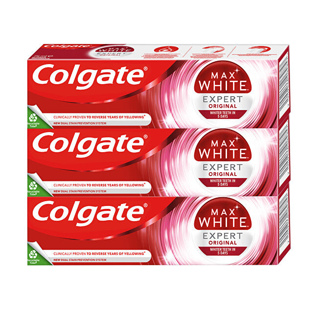 Colgate Dentifricio sbiancante Max White Expert Original 3 x 75 ml