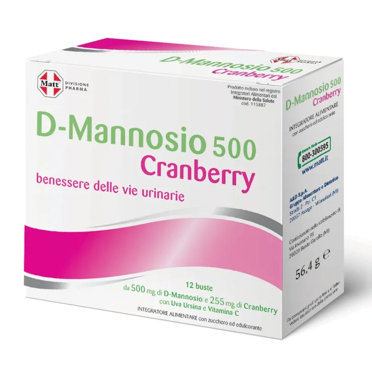 A&d spa gruppo alimentare diet D-Mannosio 500 Cranberry Matt Divisione Pharma 12 Buste