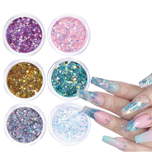 Deni Carte Diamond Dust - Polvere Per Nail Art 6 Pezzi