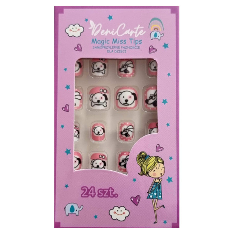 Deni Carte Denicarte Kids Magic Miss Dog 970 - Unghie Artificiali Per Bambini 24 Pezzi