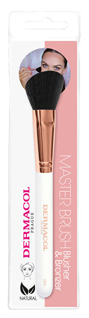 Blush and bronzer cosmetic brush with case Rose Gold D54