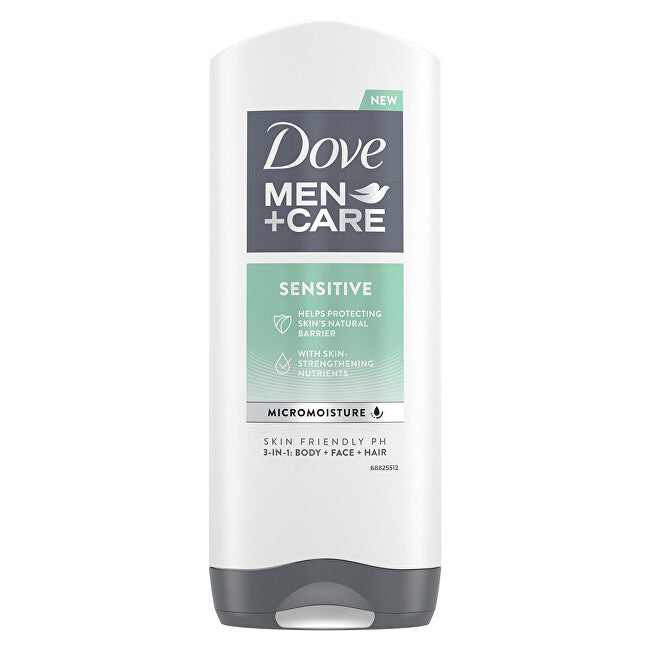 Dove Men + Care Sensitive Uomo Corpo, Viso e Capelli (Gel Doccia 3 in 1) - Volume: 400 ml