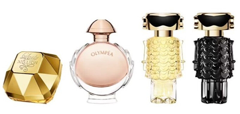 Mini sada Rabanne pro ženy - Million - EDP 5 ml + Olympea - EDP 6 ml + Fame - parfém 4 ml + Fame - EDP 4 ml