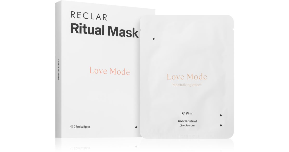 Reclar RECLAR Ritual Love Mode Maschera viso monouso per tutti i tipi di pelle 5 pezzi