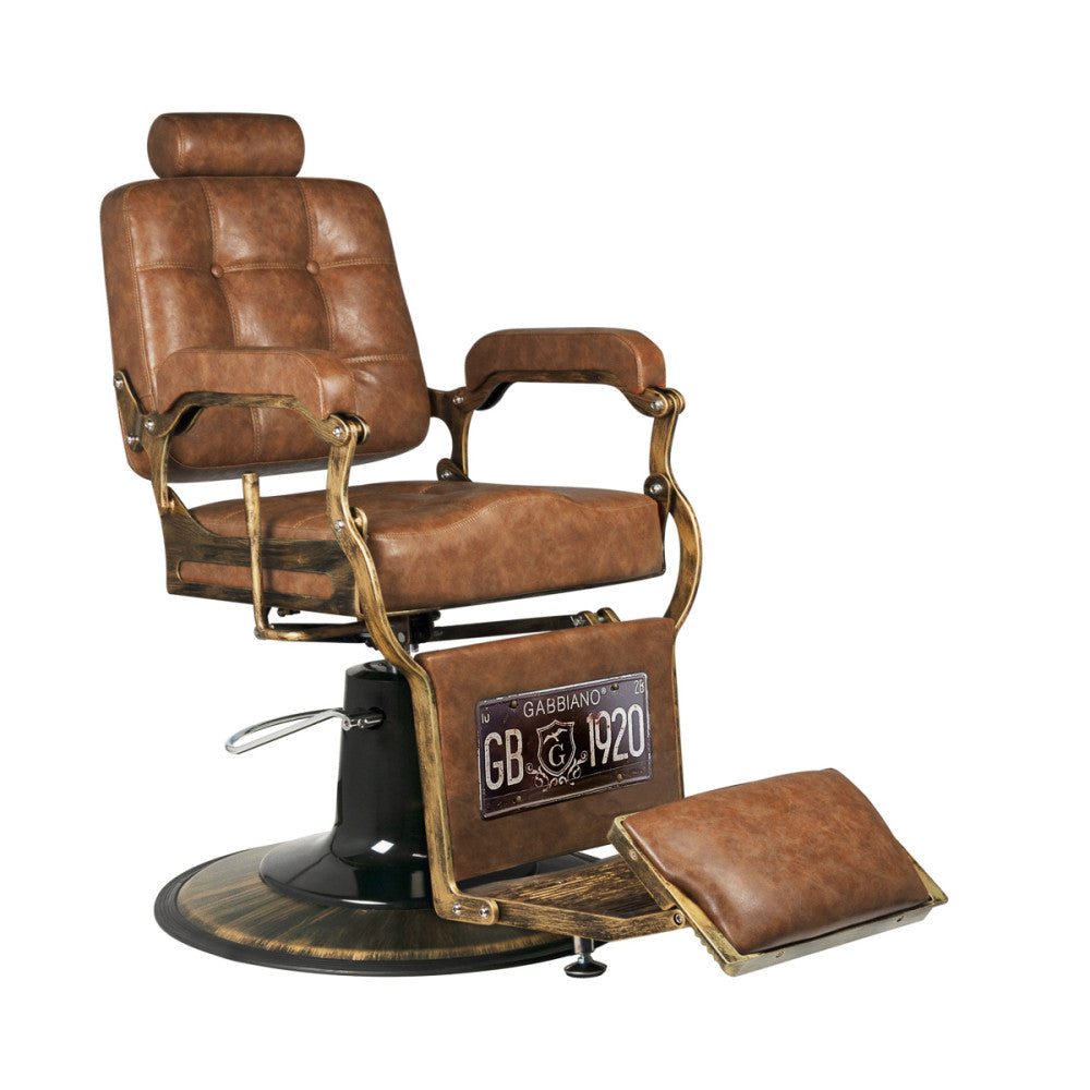 Sedia Barbiere Gabbiano Boss Old Leather Marrone Chiaro
