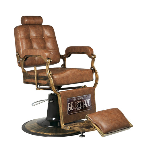 Sedia Barbiere Gabbiano Boss Old Leather Marrone Chiaro
