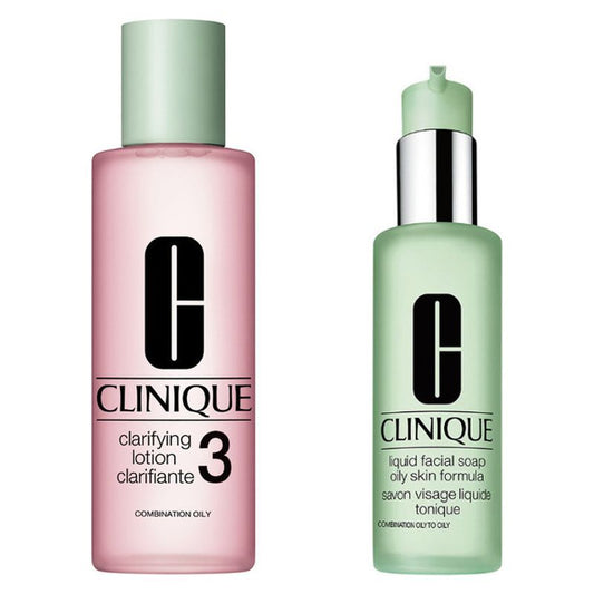 Clinique Clinique Set Lozione Chiarificante 3 + Sapone Viso Liquido Oleoso