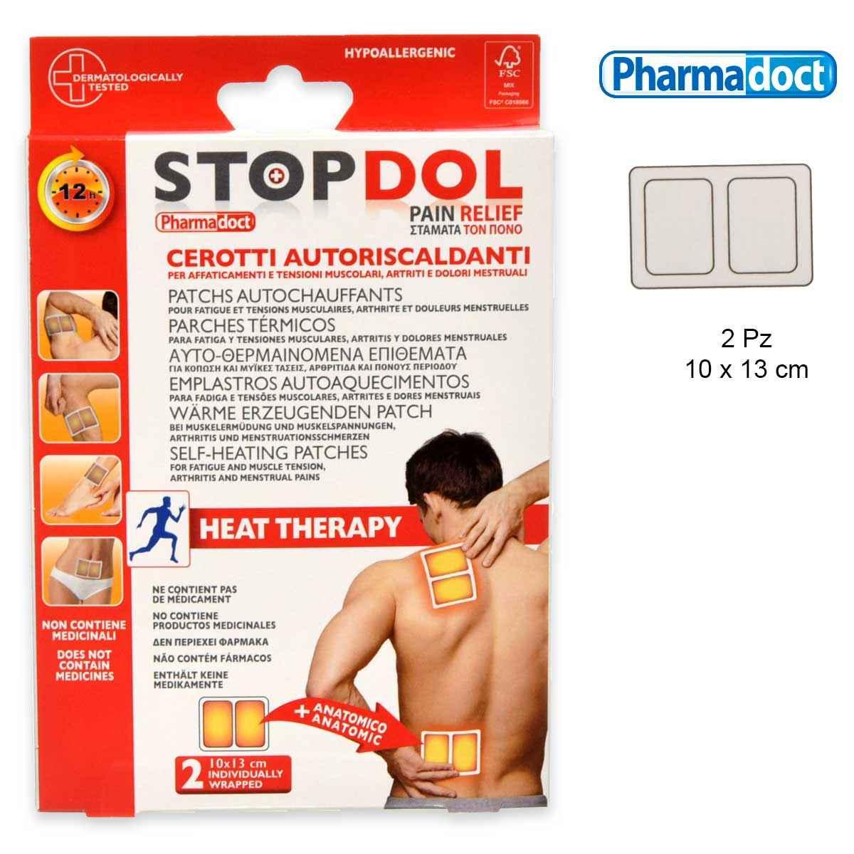 Pharmadoct cerotti autoriscaldanti 2 pezzi 10 x 13 cm