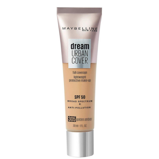 Maybelline Dream Urban Cover Full Cover Protezione leggera Make-up SPF50 305 Golden Amber 30 ml