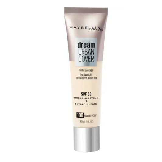 Maybelline Dream Urban Cover Full Cover Protezione leggera Make-up SPF50 100 Avorio caldo 30 ml