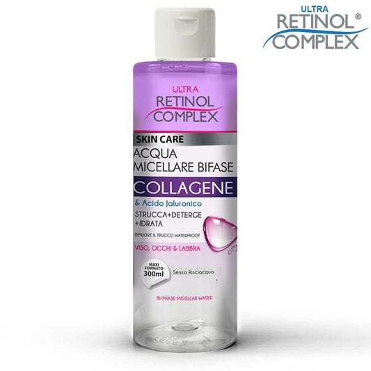 Retinol complex acqua micellare bifasico con collage e acido jaluronico 300 ml