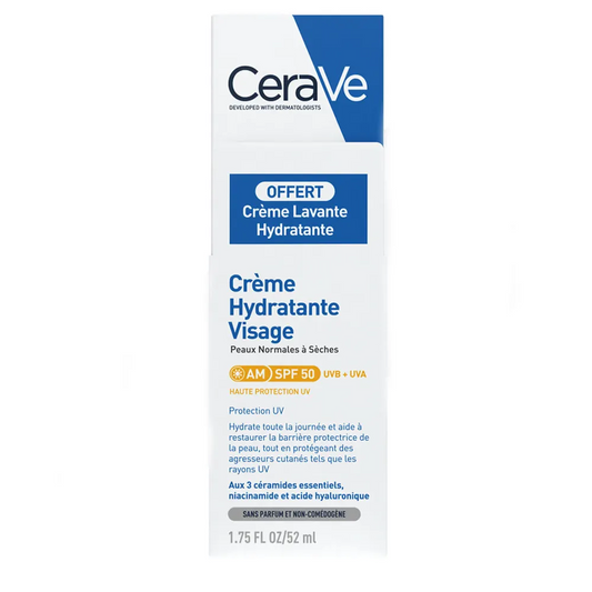 Cerave Cerave Crema Idratante Viso SPF50 52ml + Crema Lavante 20ml Pelle da Normale a Secca