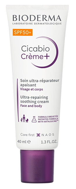 Soothing repair cream SPF 50 Cicabio Crème+ (Ultra-Repairing Soothing Cream) 40 ml
