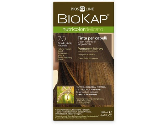 Biokap NUTRICOLOR DELICATO - Colore dei capelli - 7,0 Biondo naturale medio 140 ml