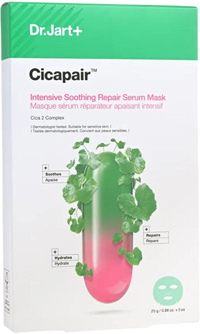 Dr. jart+ Dr. jart+ Cicapair Maschera viso lenitiva e idratante (siero riparatore intensivo lenitivo) 5 x 25 g