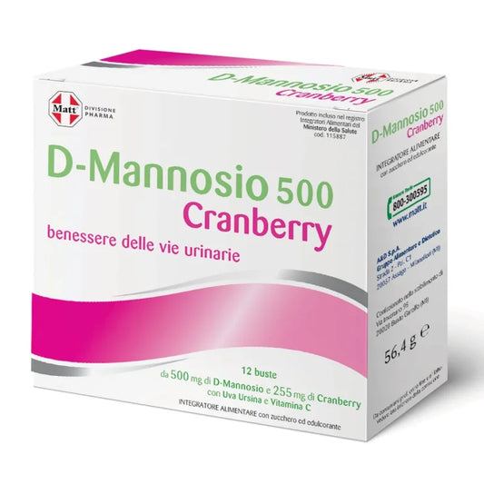 A&d spa gruppo alimentare diet D-Mannosio 500 Cranberry Matt Divisione Pharma 12 Buste