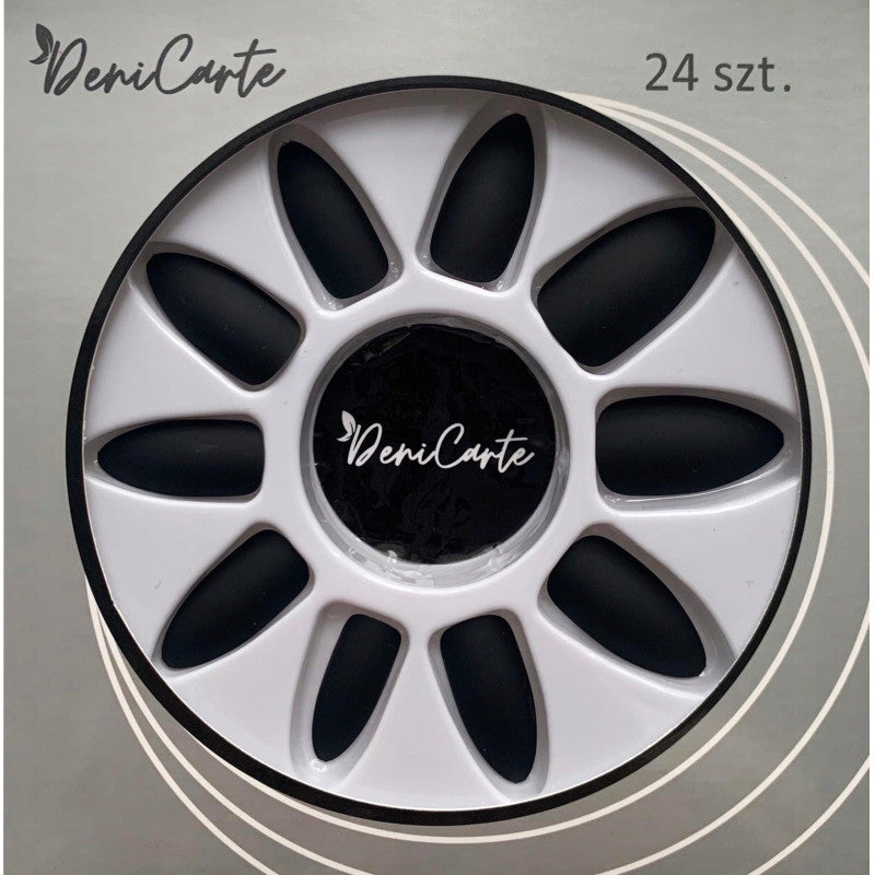 Deni Carte Punte Per Unghie Opache - Unghie Finte, 24 Pezzi Nero