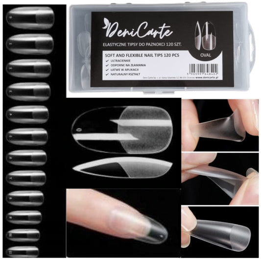 Deni Carte Tipsy Flessibile Ovale 120 Pezzi