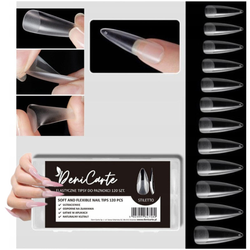 Deni Carte Tipsy Stiletto Flessibile 120 Pezzi