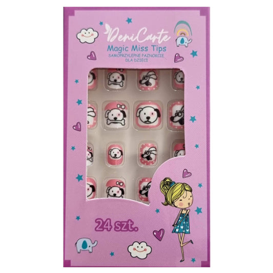 Deni Carte Denicarte Kids Magic Miss Dog 970 - Unghie Artificiali Per Bambini 24 Pezzi
