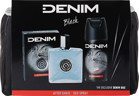 Denim Black - dopobarba 100 ml + deodorante spray 150 ml + sacchetto