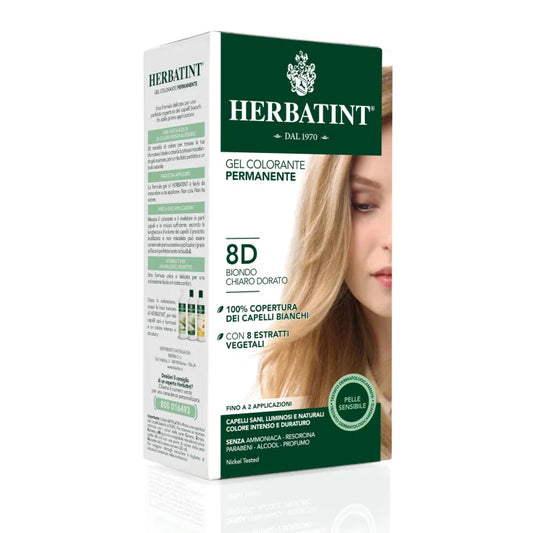 Gel Colorante Permanente 8D Biondo Chiaro Herbatint 170ml