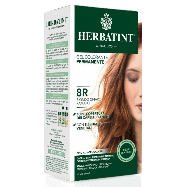 Gel Colorante Permanente 8R Biondo Chiaro Ramato Herbatint 170ml