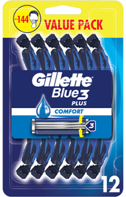 Disposable razors Blue3 Plus Comfort 12 pcs