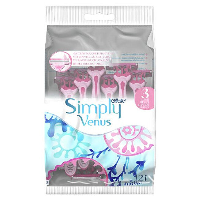 Disposable razors Simply Venus 3 Plus Yellow 8 + 4 pcs