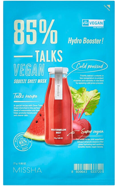 Missha Missha Maschera viso vegana Talks Vegan Squeeze Hydro Booster (in tessuto) 27 g