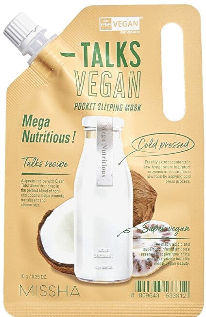 Missha Missha Maschera viso notturna vegana Talks Vegan Squeeze Mega Nutritious (Pocket Sleeping) 10 g