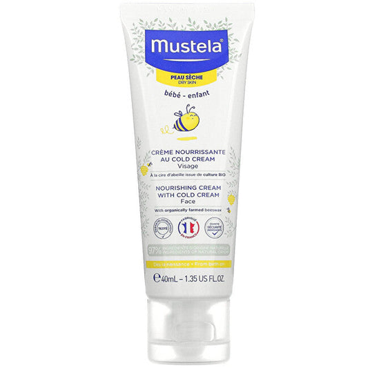 Mustela Crema viso nutriente bambino con cera d'api per pelli secche (Crema viso nutriente con Crema Fredda) 40 ml