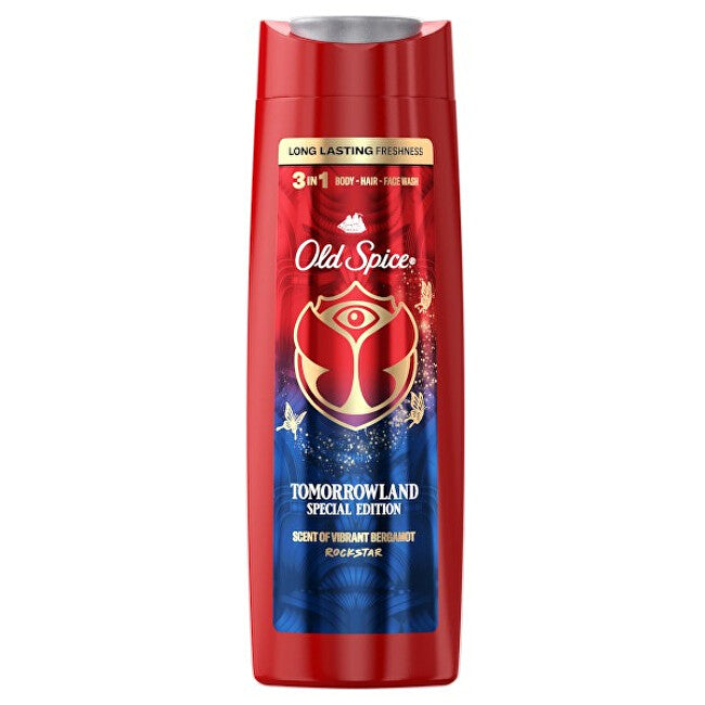 Shower gel for men Tomorrowland Rockstar 3 in 1 (Body-Hair-Face Wash) - Volume: 400 ml
