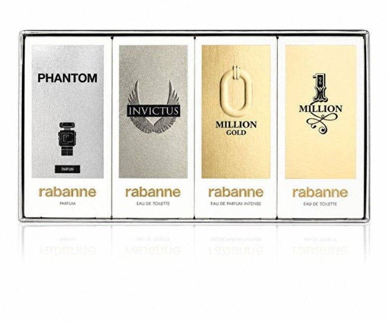 Rabanne Miniatures Collection for Men - Phantom - perfume 5 ml + Invictus - EDT 5 ml + Million Gold Intense - EDP 5 ml + 1 Million - EDT 5 ml