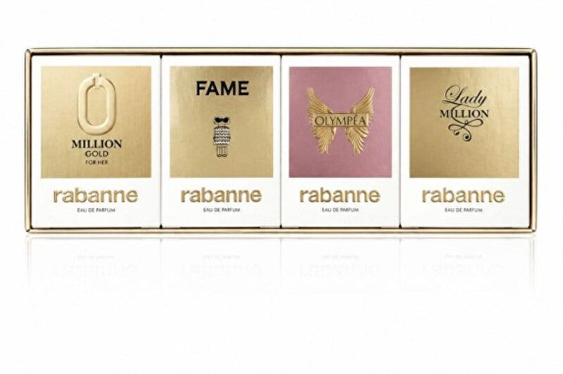 Rabanne mini set for women - Million Gold - EDP 5 ml + Fame - EDP 4 ml + Olympea - EDP 6 ml + Lady Million - EDP 5 ml